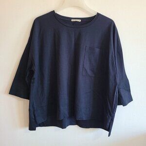 Drykorn for Beautiful People Tee Shirt Oversized Pocket Size L Navy Blue